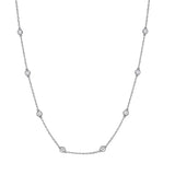 1 Carat Lab Grown Diamond Station Necklace in Sterling Silver
