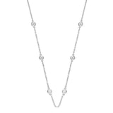 1 Carat Lab Grown Diamond Station Necklace in Sterling Silver