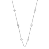 1 Carat Lab Grown Diamond Station Necklace in Sterling Silver
