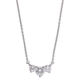 1 Carat Lab Grown Diamond 3 Stone Pendant Necklace In Sterling Silver
