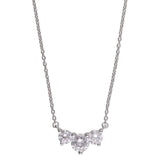 1 Carat Lab Grown Diamond 3 Stone Pendant Necklace In Sterling Silver