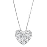 0.50 Carat Lab Grown Diamond Heart Pendant Necklace In Sterling Silver