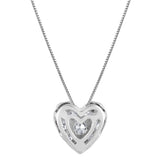 0.50 Carat Lab Grown Diamond Heart Pendant Necklace In Sterling Silver