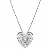 0.50 Carat Lab Grown Diamond Heart Pendant Necklace In Sterling Silver