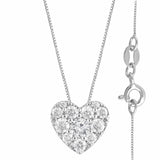 0.50 Carat Lab Grown Diamond Heart Pendant Necklace In Sterling Silver