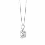 0.50 Carat Lab Grown Round Cluster Diamond Pendant Sterling Silver Necklace