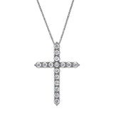 0.50 Carat Sterling Silver Lab Grown Diamond Cross Pendant Necklace