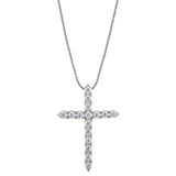 0.50 Carat Sterling Silver Lab Grown Diamond Cross Pendant Necklace