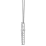 0.50 Carat Sterling Silver Lab Grown Diamond Cross Pendant Necklace