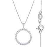 0.33 Carat Lab Grown Circle Of Life Diamond Pendant Necklace In Sterling Silver