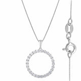 0.33 Carat Lab Grown Circle Of Life Diamond Pendant Necklace In Sterling Silver