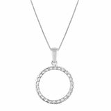 0.33 Carat Lab Grown Circle Of Life Diamond Pendant Necklace In Sterling Silver