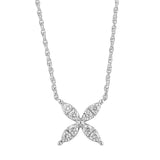 0.20 Carat Lab Grown Diamond Floral Pendant Necklace In Sterling Silver