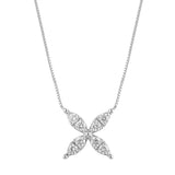 0.20 Carat Lab Grown Diamond Floral Pendant Necklace In Sterling Silver