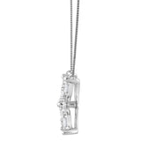 0.20 Carat Lab Grown Diamond Floral Pendant Necklace In Sterling Silver