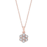0.10 Carat Lab Grown Cluster Diamond Pendant Necklace