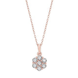 0.10 Carat Lab Grown Cluster Diamond Pendant Necklace