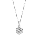 0.10 Carat Lab Grown Cluster Diamond Pendant Necklace