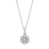 0.10 Carat Lab Grown Cluster Diamond Pendant Necklace