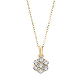 0.10 Carat Lab Grown Cluster Diamond Pendant Necklace