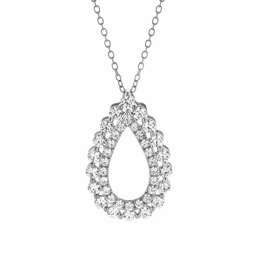 1 Carat Lab Grown Diamond Teardrop Pendant Necklace