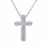 0.25 Carat Sterling Silver Lab Grown Diamond Cross Necklace