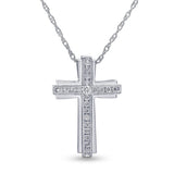 0.25 Carat Sterling Silver Lab Grown Diamond Cross Necklace