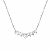 1 Carat Lab Grown Graduating Diamond Necklace In Sterling Silver