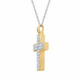 0.75 Carat Lab Grown Diamond Cluster Cross Pendant Necklace In Sterling Silver