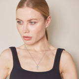 0.75 Carat Lab Grown Diamond Cluster Cross Pendant Necklace In Sterling Silver