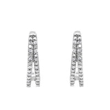 0.10 Carat Lab Grown Double Row Diamond Huggie Hoop Earrings