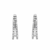 0.10 Carat Lab Grown Double Row Diamond Huggie Hoop Earrings