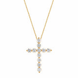 0.25 Carat Lab Grown Diamond Cross Pendant Gold Plated Necklace