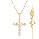 0.25 Carat Lab Grown Diamond Cross Pendant Necklace