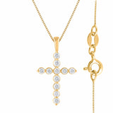 0.25 Carat Lab Grown Diamond Cross Pendant Necklace