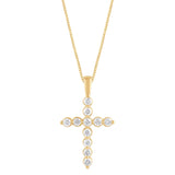 0.25 Carat Lab Grown Diamond Cross Pendant Necklace