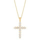 0.25 Carat Lab Grown Diamond Cross Pendant Necklace