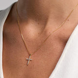 0.25 Carat Lab Diamond Cross Pendant Necklace