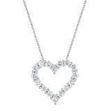 1 Carat Lab Grown Diamond Heart Sterling Silver Necklace