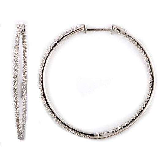 0.75 Carat Lab Grown Diamond Hinged Hoop Sterling Silver Earrings