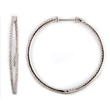 0.75 Carat Lab Grown Diamond Hinged Hoop Sterling Silver Earrings