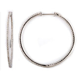 0.75 Carat Lab Grown Diamond Hinged Hoop Sterling Silver Earrings