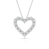 1 Carat Sterling Silver Lab Grown Diamond Heart Pendant Necklace