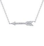 0.15 Carat Lab Grown Diamond Arrow Necklace In Sterling Silver