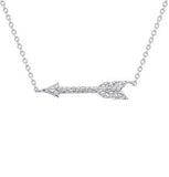 0.15 Carat Lab Grown Diamond Arrow Necklace In Sterling Silver