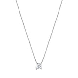 1 Carat Lab Grown Princess Diamond Pendant Necklace In Sterling Silver
