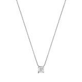 1 Carat Lab Grown Princess Diamond Pendant Necklace In Sterling Silver