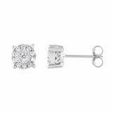 0.25 Carat Lab Grown Halo Diamond Stud Earrings