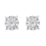 0.25 Carat Lab Grown Halo Diamond Stud Earrings