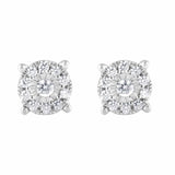 0.25 Carat Lab Grown Halo Diamond Stud Earrings